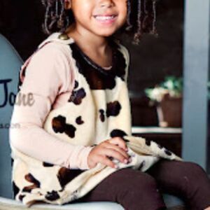 Hard To FInd Matilda Jane Westside Jumping Cow Faux Fur Tunic Top Sz 6